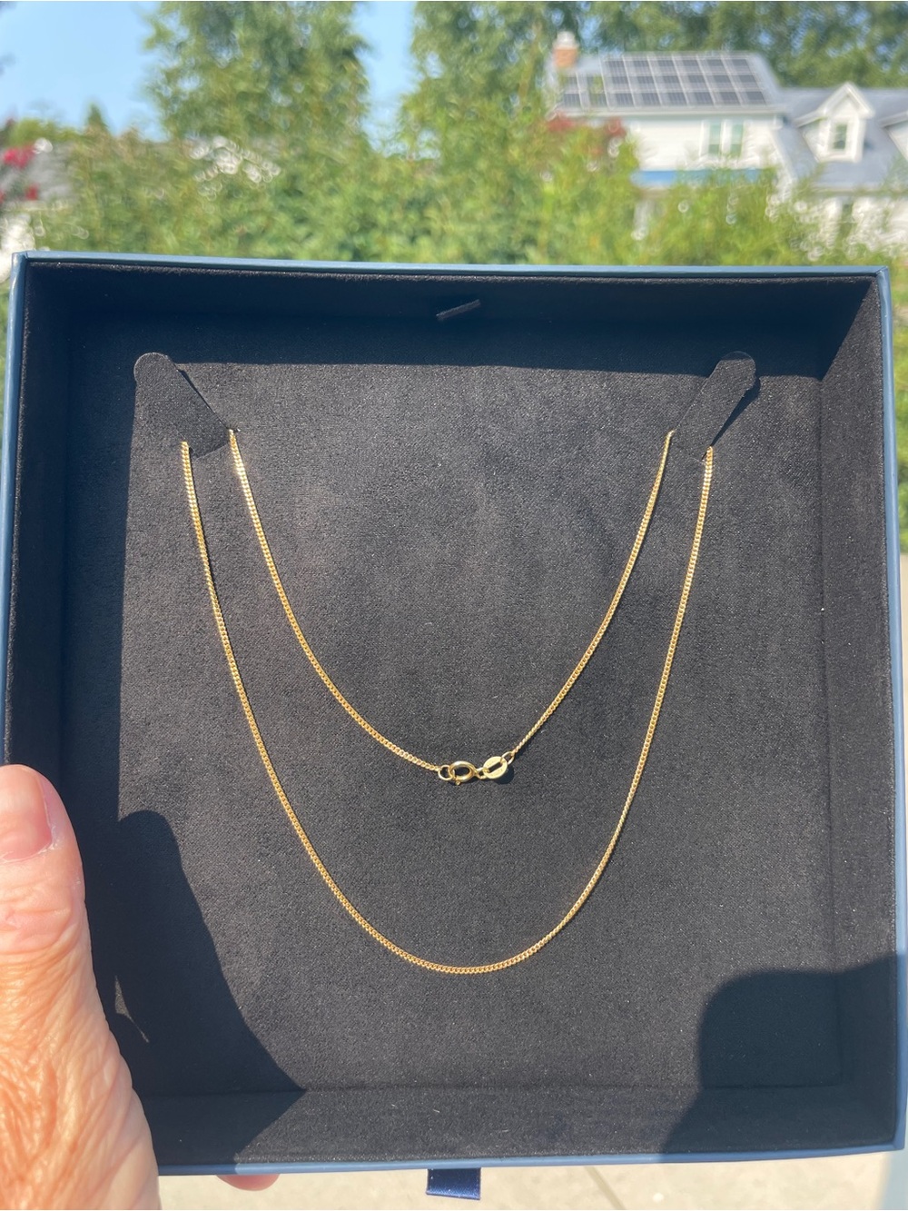 18k Yellow Gold Curb Chain Necklace - 17 3/4” Excellent Conditon - Picture 4 of 12